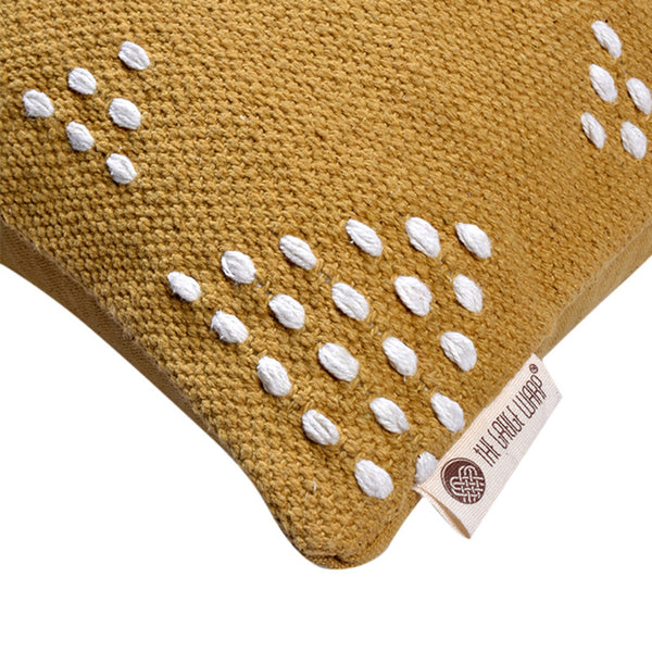 Handwoven Cotton Cushion Cover | Camel Yellow