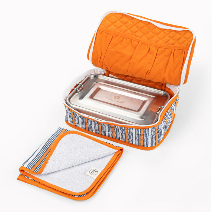 Stainless Steel Lunch Box for Kids | Bento Box | With Cover | Striped | 1.4 L