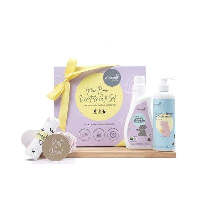 Newborn Baby Gifts | Dishwash Liquid | Laundry Detergent | Swaddle & Napkin | Set of 4