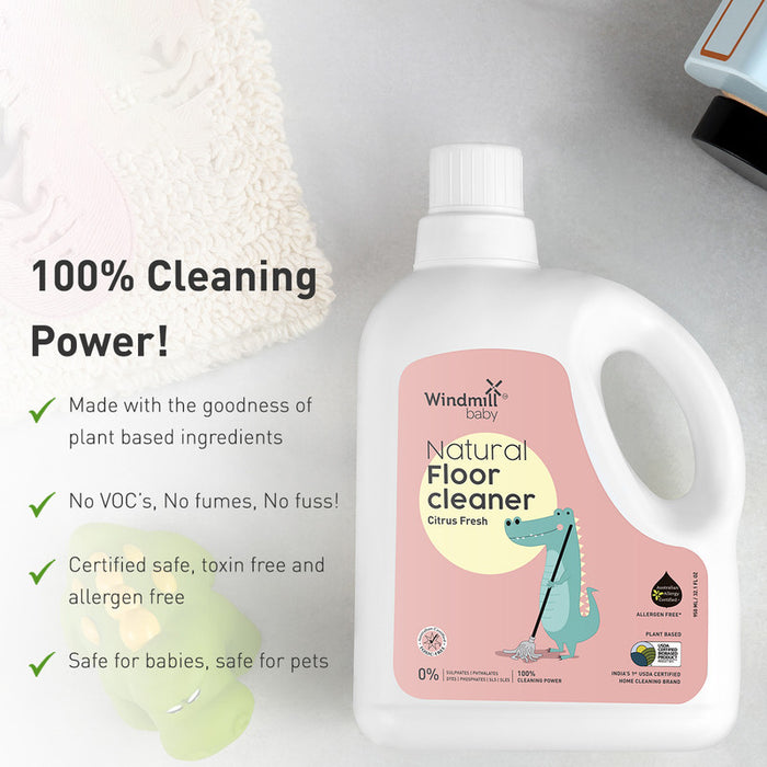 Natural Floor Cleaner | Citrus Fresh | Baby Protection | 950 ml | Set of 2