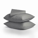 Organic Cotton Solid King Bed Sheet with 2 Pillow Covers | Stone Grey
