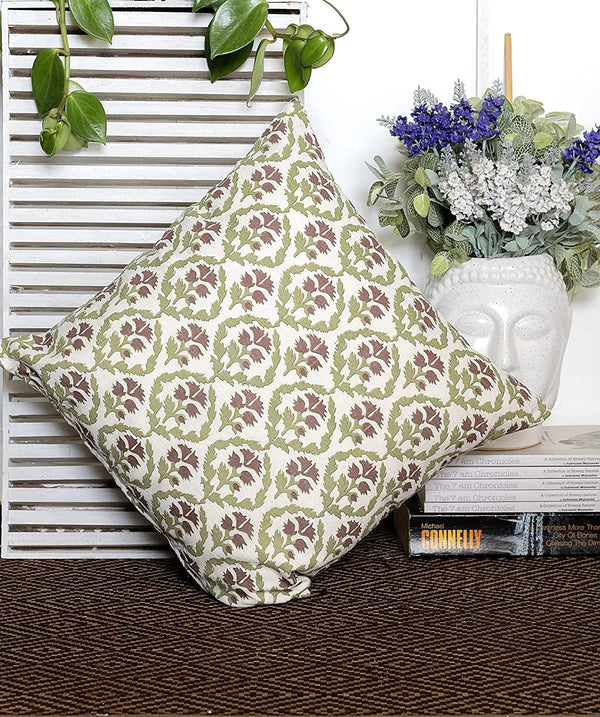 Handblock Printed Cotton Cushion Covers | Set of 2 | Multicolor
