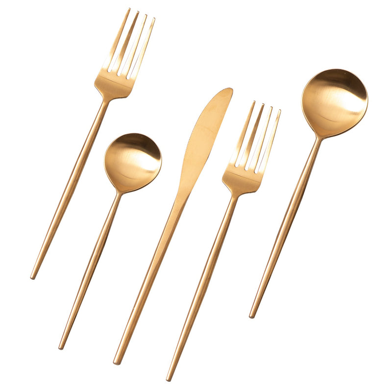 Stainless Steel Dipped Cutlery | Set of 5 | Gold