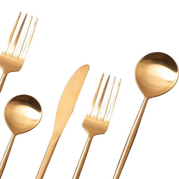 Stainless Steel Dipped Cutlery | Set of 5 | Gold