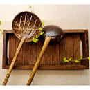 Coconut Shell Cutlery Set | Frying Spoon and Ladle | 26 cm