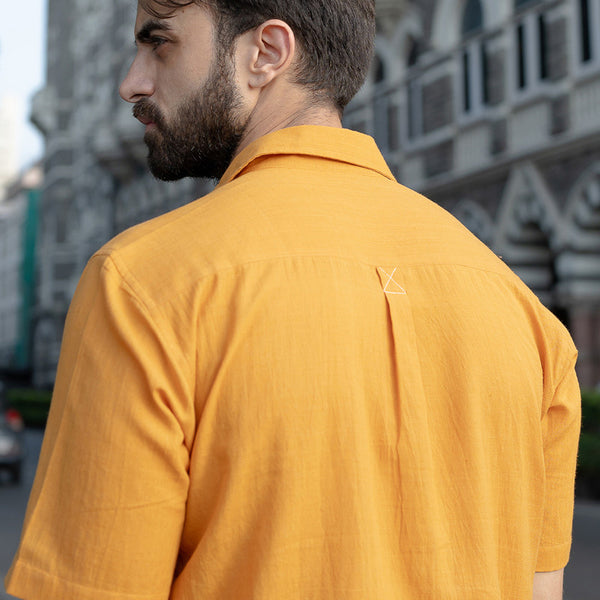 Cotton Half Sleeve Shirt for Men | Mustard