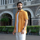 Cotton Half Sleeve Shirt for Men | Mustard