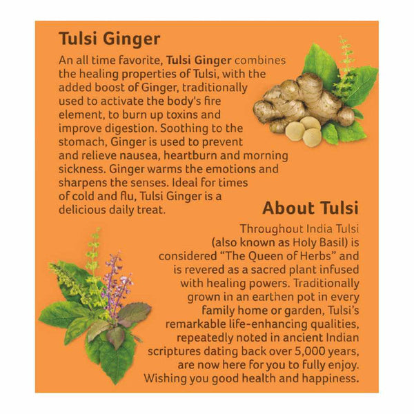 Organic India Tulsi Ginger | Improves Digestion & Metabolism | 25 Tea Bags