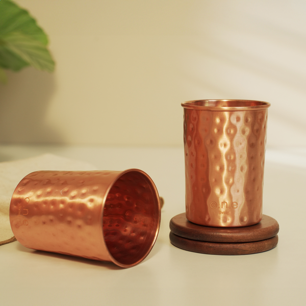 Copper Glass | Set of 2 | 300 ml | Hammered