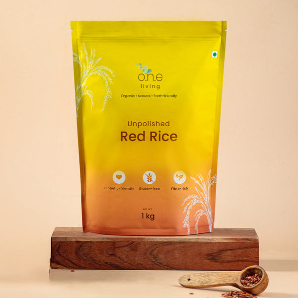 Red Rice |Unpolished | 1 Kg | Improves Metabolism | Pack of 2