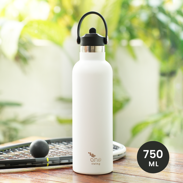 Sports Steel Bottle | Insulated | 750 ml | White | 12 Hours Hot & Cold