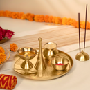 Pooja Thali Set | 7 Pieces | Hammered Design