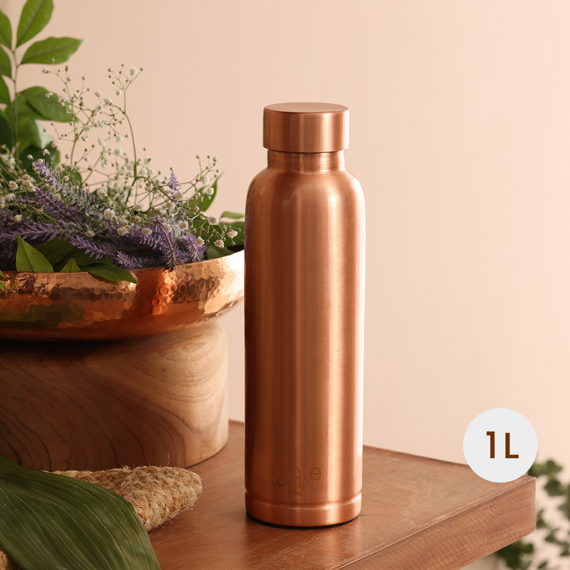 Copper Water Bottle | 1 Litre |  Plain | Improves Digestion