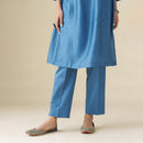 Chanderi Silk Kurta Set for Women | Blue | Embellished