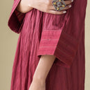 Chanderi Silk Kurta for Women | Crinkle Fabric | Maroon
