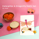 Plantable Dragonfly & Caterpillar Rakhi Set | Kids Rakhi with Seeds