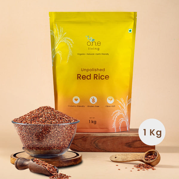 Red Rice |Unpolished | 1 Kg | Improves Metabolism | Pack of 2