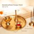 Pooja Thali Set | 5 Pieces | Hammered Design