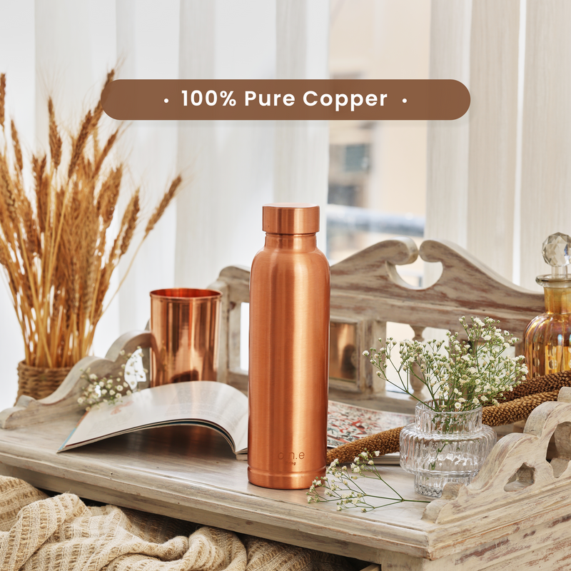 Copper Water Bottle | 1 Litre |  Plain | Improves Digestion