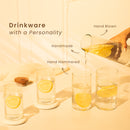 Glass Carafe with Wooden Lid & 4 Glasses Set | Transparent