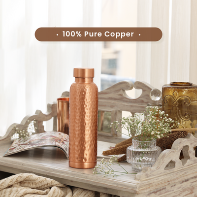 Copper Bottle | 1 Litre | Hammered | Boosts Immunity