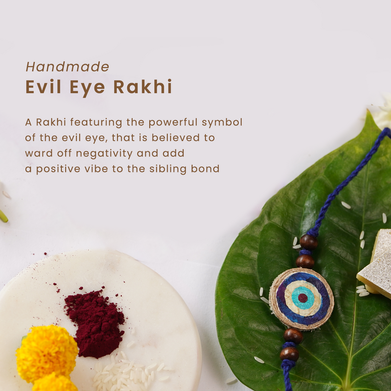 Handmade Evil Eye Rakhi | Rakhi for Brother | Eco-friendly