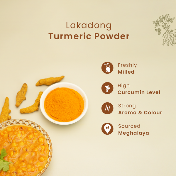 Lakadong Turmeric Powder | Haldi Powder | 250 g | Pack of 2 | High Curcumin