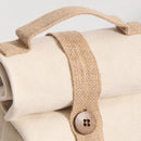 Cotton Lunch Bag | Beige & White