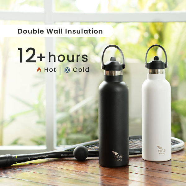 Sports Steel Bottle | Insulated | 750 ml | Black | 12 Hours Hot & Cold