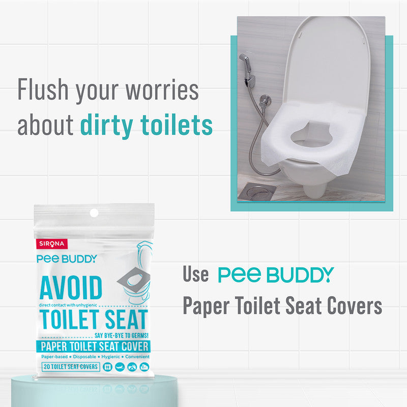 PeeBuddy Paper Toilet Seat Cover | Disposable | 20 Seat Covers | Pack of 2