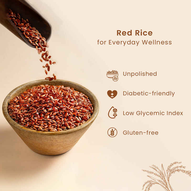 Red Rice | Unpolished | 1 Kg | Diabetic Friendly