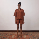 Linen Shirt & Shorts for Women | Cinnamon Brown