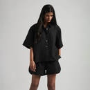 Linen Shirt & Shorts for Women | Black