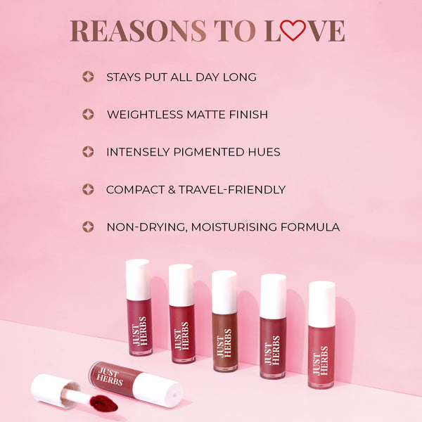 Liquid Lipstick Kit | Paraben & Silicon Free | Deeps & Reds | Set of 5