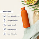 Insulated Stainless Steel Water Bottle | 500 ml | Orange