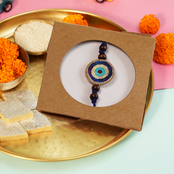 Handmade Evil Eye Rakhi | Rakhi for Brother | Eco-friendly | Freebie