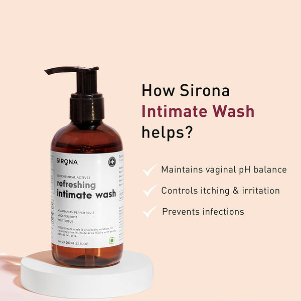Sirona Intimate Wash | 5 Magical Herbs | No Chemical Actives | Men and Women | 200 ml | Pack of 2