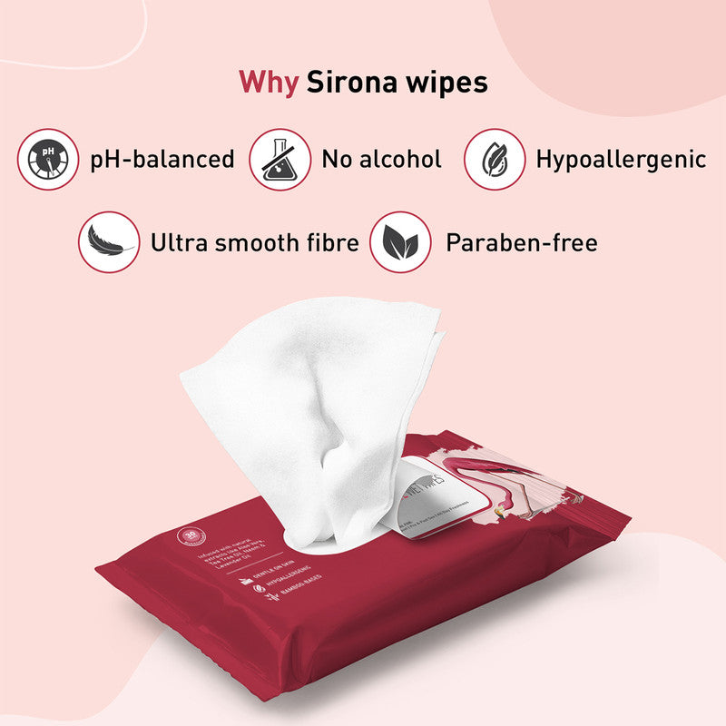 Sirona Intimate Wet Wipes | All Day Freshness | 10 Wipes Each | Pack of 5
