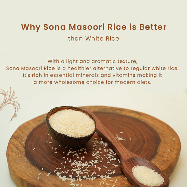 Sona Masoori Rice | 1 Kg | 12 months old | Diabetic-friendly | Pack of 2