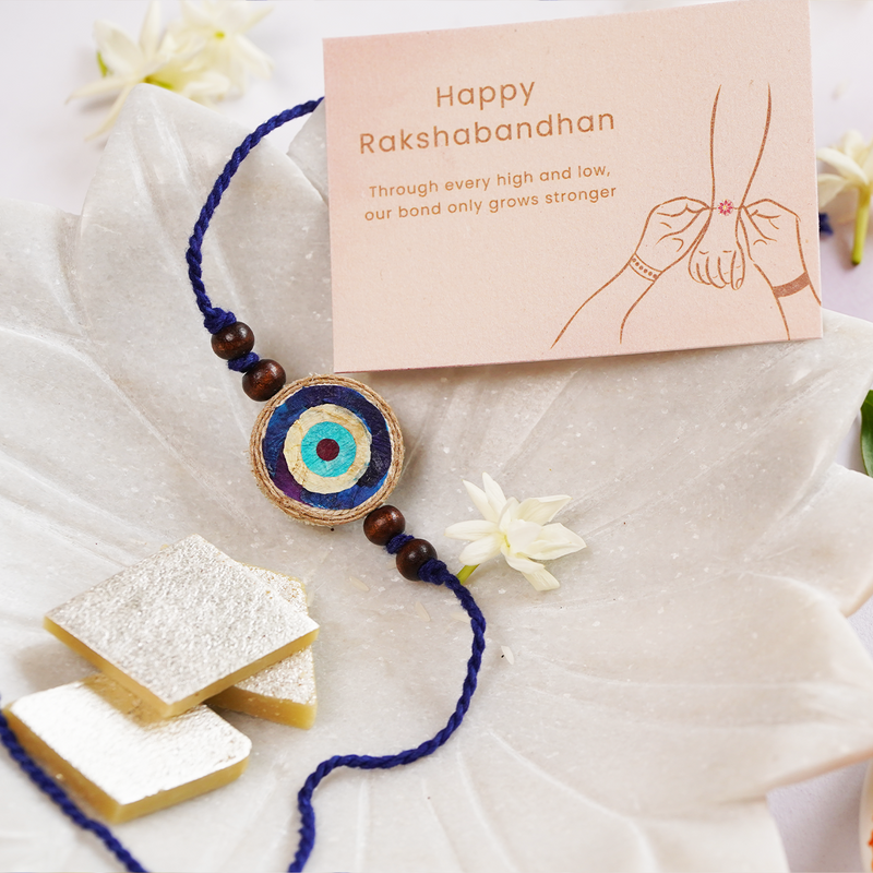 Handmade Evil Eye Rakhi | Rakhi for Brother | Eco-friendly | Freebie