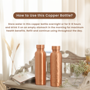 Copper Water Bottle | Plain & Hammered | 1 L | Set of 2 | BPA & Lead Free