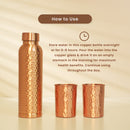 Pure Copper Bottle & 2 Glasses Set | Hammered