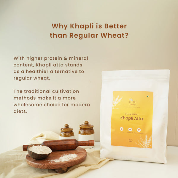 Stone Milled Khapli Wheat | 1 Kg | Aids in Digestion