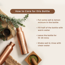 Copper Bottles with Gift Box | Set of 2 | 1 L | Plain & Hammered