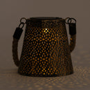 Iron Lantern Decorative | Solar Powered | Black & Gold