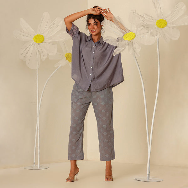 Muslin Cotton Co Ord Set for Women | Grey