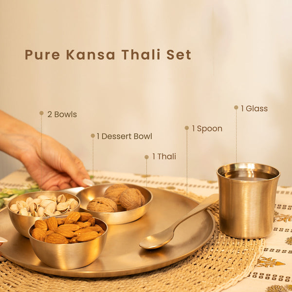 Kansa Thali Set of 12 | 72 Pieces | 11 inches | Boost Immunity