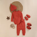 Cotton Essential Bundle | Bodysuit With Beanie | Berry