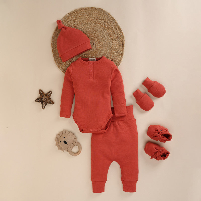 Cotton Essential Bundle | Bodysuit With Beanie | Berry