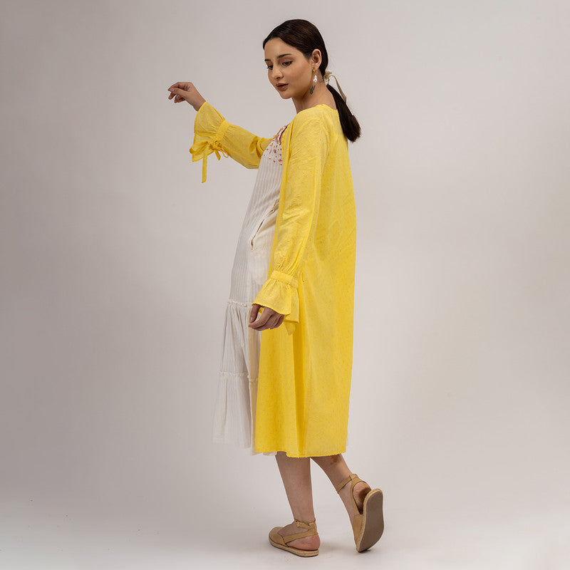 Women Cotton Dobby Overlay | Yellow